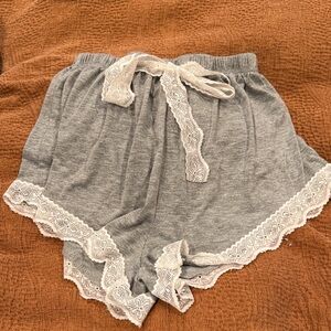 Gray Lace-Trim Sleep Shorts - Women Intimates